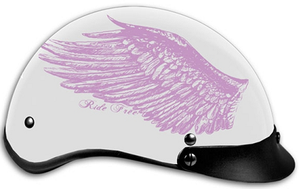 Half Helmet - Gloss - Ladies Ride w/ Free Wings